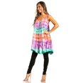 thumbnail image 3 of Sakkas Artemi Women's Casual Short Tie-dye Sleeveless Loose Tank Dress Cover-up - BrownMint - One Size Regular, 3 of 5