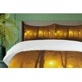 thumbnail image 4 of Ambesonne Fall Duvet Cover Sets, Foggy Evening in the Park, 2-Queen, Marigold Caramel, 4 of 7