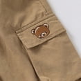 thumbnail image 6 of Huowey Boys Cargo Shorts Solid Color Elastic Waist Cartoon Animal Embroidery Multi Pockets Wide Leg Summer Shorts Casual Lightweight Breathable Baggy Fashionable Trunks Dailywear,Khaki,2-3 Years, 6 of 8
