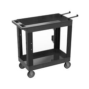 Luxor Polyethylene Mobile Utility Cart with Swivel Wheels Black (EC11-NDUST-B)