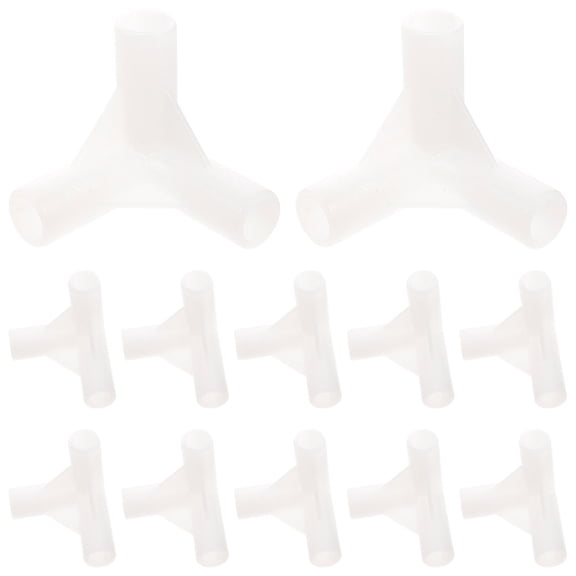 SOPOTUTU 20Pcs Outdoor Canopy Tent Fittings Plastic Tee Connector White Replacement Parts