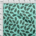 thumbnail image 3 of oneOone Polyester Spandex Turquoise Blue Fabric Leaves Sewing Material Print Fabric By The Yard 56 Inch Wide, 3 of 6