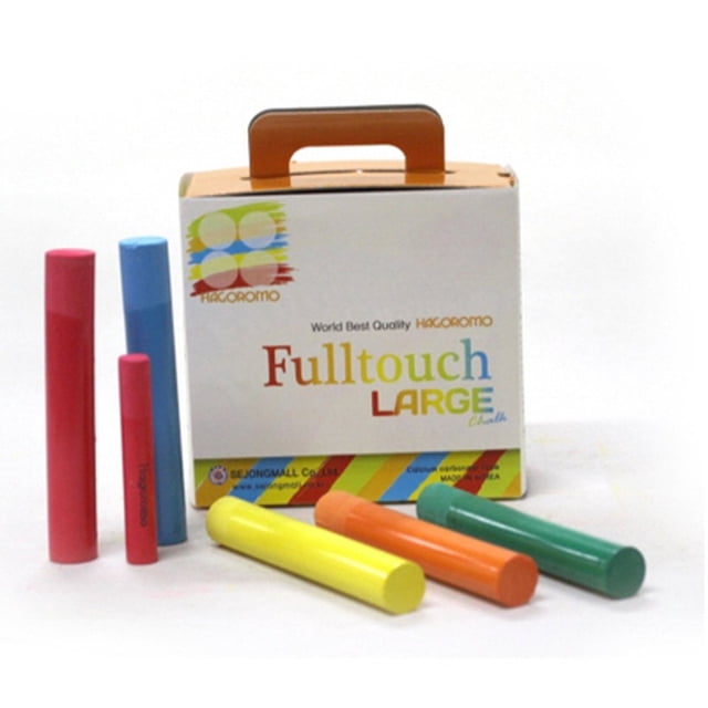 Hagoromo Fulltouch 5-Color Mix Large Chalk 1Box (15pcs) Red, Yellow, Blue, Green, Orange