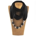 thumbnail image 4 of for Infinity Scarves Wrap Women Solid Color Beads Tassels Jewelry Shawl Neckerchief, 4 of 19