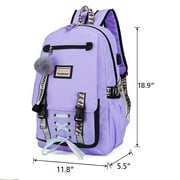 Women Girls School Bag Waterproof Teenage Backpack with Anti Theft Lock USB Port College Bookbags Student Laptop