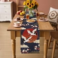 thumbnail image 2 of Japanese Style Table Runner 72 Inches, Modern Cranes Cherry Flower Wave Red Blue Bed Runner Dresser Scarves Tabletop for Indoor Outdoor Parties/Ceremony/Banquet, 16" x 72", 2 of 8