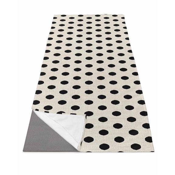 Wave Point Black Yoga Towel for Hot Yoga Non Slip, Modern Minimalist Geometric on Linen Yoga Mat Towel Absorbent Yoga Sweat Towels Microfiber Hot Yoga Blanket for Bikram Pilates 26"x70"