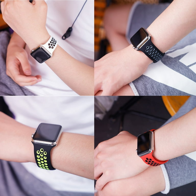 Yepband Sport Band for Apple Watch Bands 38mm 40mm 42mm 44mm 41mm 45mm Breathable Soft Silicone Sport Replacement Strap Women Men for Apple Watch SE