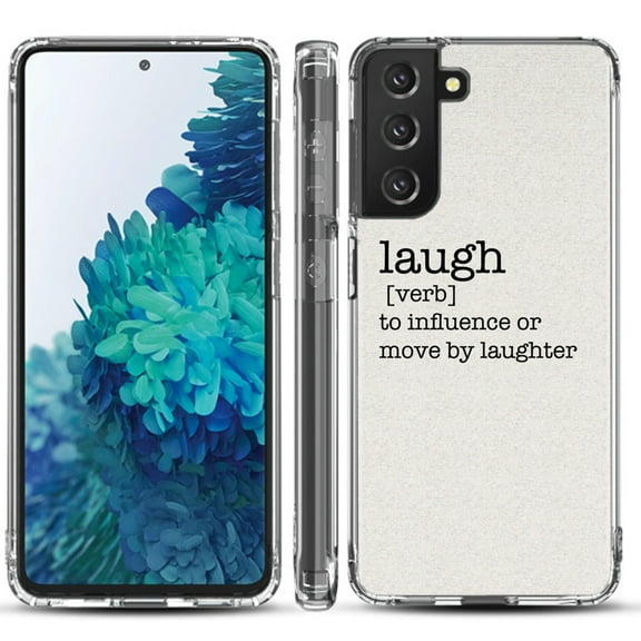 Shockproof Hybrid Bumper Phone Case for Samsung galaxy S21  5G / S21 Plus 5G, by OneToughShield ® - Dictionary/Laugh