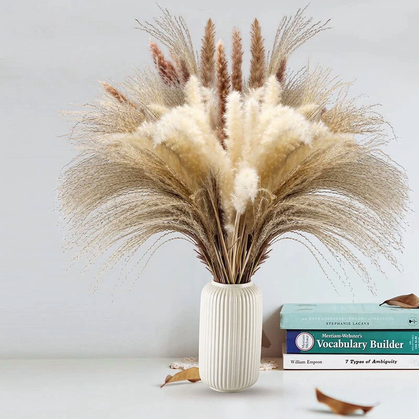 CIRCLE- 60Pcs Natural Dried Pampas Grass Reed Flower Bunch Bouquets Home Wedding Decor