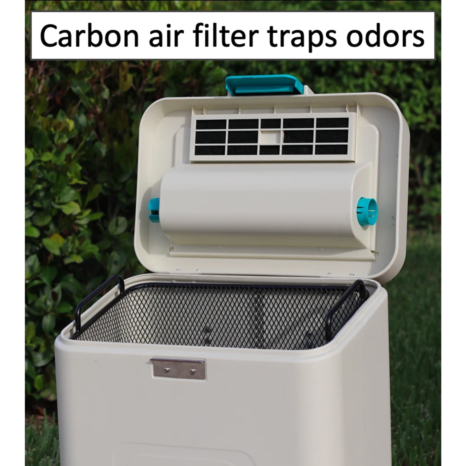 PawPail Dog Poop Trash Can, for Outdoor Use, Includes 200 Poop Bags for Dogs, Carbon Air Filter and DualVent Technology for Odor Control, UV & Weather Resistant Heavy Duty Waste Bin