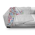 thumbnail image 3 of Letter F Soft Flannel Fleece Blanket, Letter F Alphabet with Vibrant Music Notes Harmony Song Design ABC Graphic Print, Cozy Plush for Indoor and Outdoor Use, 50" x 70", Multicolor, by Ambesonne, 3 of 6