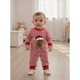 thumbnail image 5 of Miaouyo Infant Baby Girls Boys Christmas Fall Romper 0 3 6 12 18 Months Stripe Print Gingerbread Man Embroidery Long Sleeve Round Neck Jumpsuit, 5 of 9