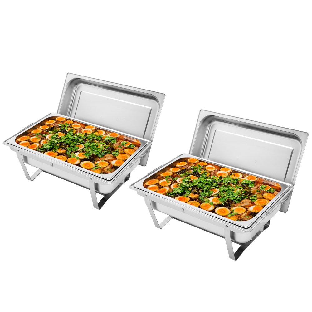 Chafing Dish Buffet Set of 2 8 Qt Full Size Chafer Dish Food Warmer