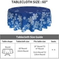 thumbnail image 5 of Christmas Round Tablecloth 60 Inch, Navy Blue Winter Snowflake Table Cloth for Xmas Rustic Farmhouse Kitchen Decor, Wipeable Polyester Fabric Table Cover for Holiday Party, 5 of 6