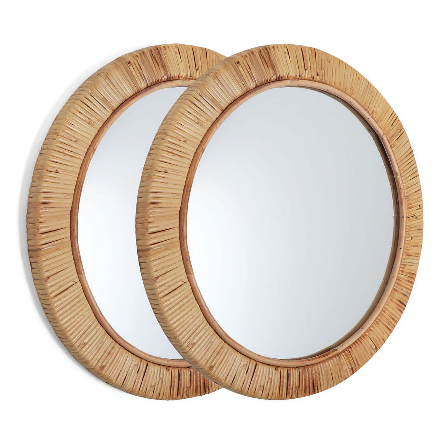 Rutledge & King Seaside Wall Mirror - Round Rattan Mirror - Medium - 1 Pack