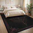 thumbnail image 3 of ODIKA 8'x10' Washable Area Rug Black and Burgundy Art Design Intricate Geometric with Floral Accents for Living Room, Under Sectional, Family , Durable, Non-Slip, 3 of 7