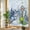 MidNightBlue, variant on Black White Plaid Privacy Window Film, Decorative Stained Glass Window Film, Modern Buffalo Check Gingham Art Resuable Rainbow Static Cling for Home Bathroom Living Room Glass Door 17.7"x39.3"