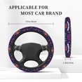 thumbnail image 3 of Cauagu Happy Mardi Gras Print Car Steering Wheel Cover - Universal Car Accessory for Diverse Cars for Steering Wheel with a Diameter of 14.5"-15", 3 of 7