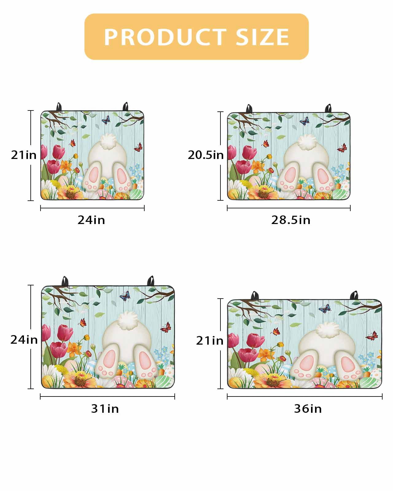 Large Induction Cooktop Protector Mat Easter Stove Top Covers for Electric Stove, Spring Watercolor Eggs Tulip Wooden Grain Teal Decorative Stove Burner Cover Mats, Glass Top Stove Cover