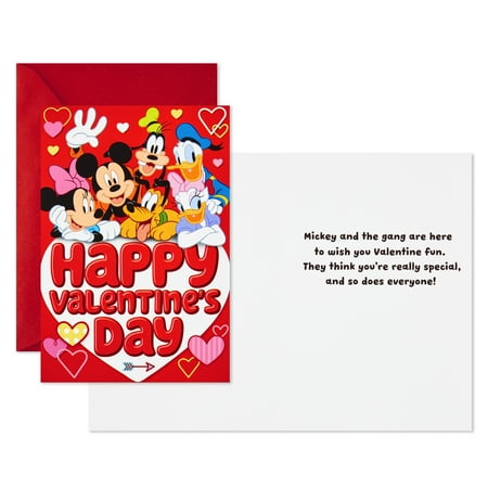 Hallmark Pack of Disney Valentines Day Cards for Kids, Mickey Mouse and Friends (10 Valentine's Day Cards with Envelopes)