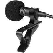 PLGEBR Portable Professional Grade Lavalier Microphone 3.5mm Jack Hands-free Omnidirectional Mic Easy Clip-on Perfect for Recording Live