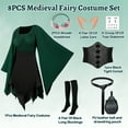 thumbnail image 3 of MYATED 8PCS Women Elf Costume Renaissance Traditional Irish Dress,Medieval Dress,Fairy Costume Suitable for Halloween Cosplay (Green and Black,S), 3 of 7