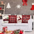 thumbnail image 6 of Christmas Throw Pillow Covers 18x18 Inch Set of 4, Linen Christmas Pillowcase Black and Red Buffalo Plaid Pillow Case for Home, 6 of 6