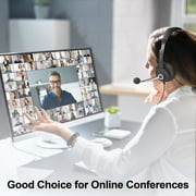 Wantek USB Headset with Microphone for PC,Laptop,3.5mm/USB/Type-C Jack 3-in-1 Computer Headset with Noise Cancelling & Audio Controls,USB Headphones for Call Center,Work,Office,Binaural