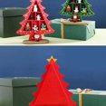 thumbnail image 3 of Injueey Adorno de árbol de Navidad, marco hecho a mano para niños, adornos de madera, llamativa, decoración del hogar, ventana, fiesta, Kits de decoración para fiestas Verde Injueey HA068048-02B, 3 of 6