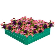 VEVORbrand Raised Metal Garden Bed, 48"x48"x12" Steel Garden Bed Green Square Planter Box, Garden Bed Kit Outdoor Compost Garden Bed