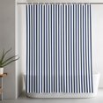 thumbnail image 6 of Shower Curtains for Bathroom-36"x72",Abstract Navy Blue Stripe Waterproof Bath Curtain Grommet Shower Curtain Set with Hooks, 6 of 9