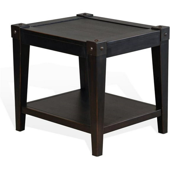 Sunny Designs Seal Beach 20" Transitional Wood End Table in Black Walnut