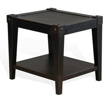 Sunny Designs Seal Beach 20" Transitional Wood End Table in Black Walnut