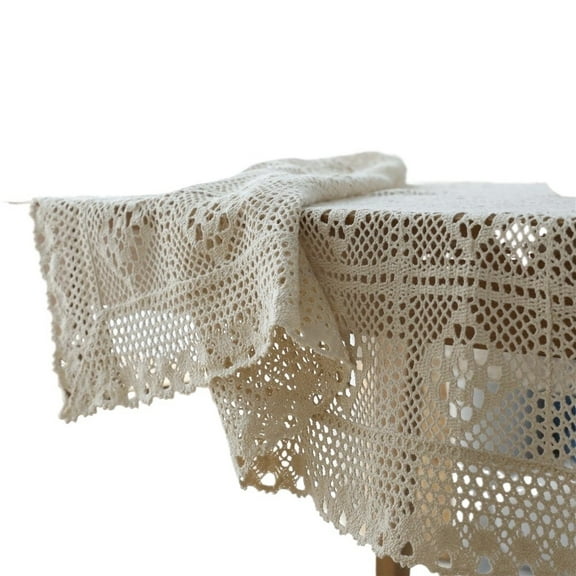Crochet Tablecloth Cotton Lace Table Cloth Rectangular Table Cover for Kitchen Dining Party Wedding Decoration