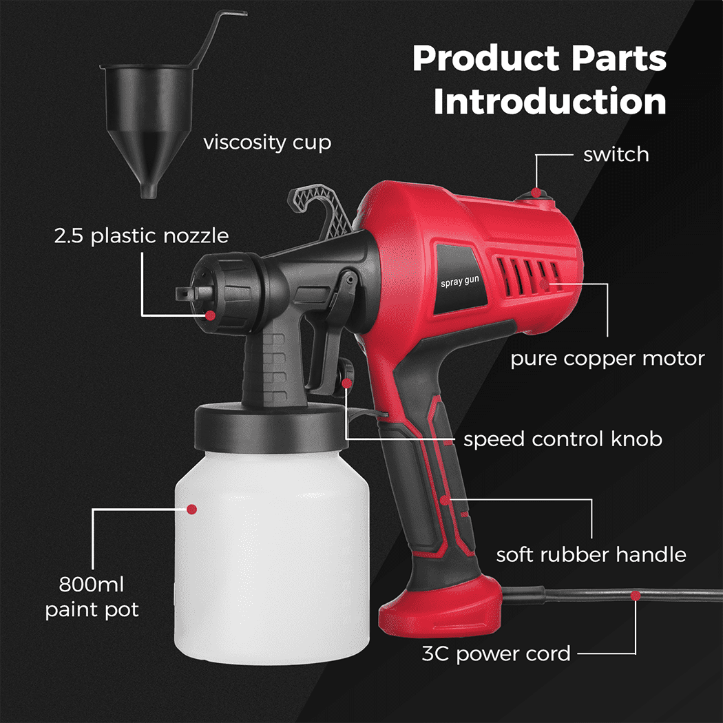 Pistolet à peinture électrique 800W