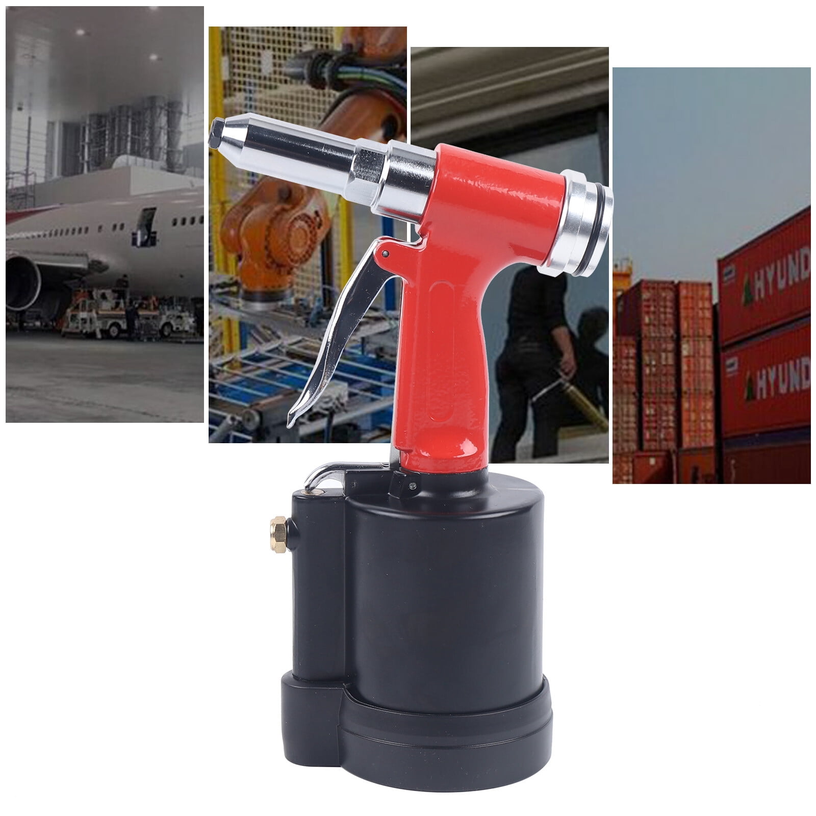 TFCFL Pneumatic Air Riveter Hydraulic Pop Rivet Gun 1/8" 5/32" 3/16" 1/4" Riveting Tool Set