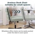 thumbnail image 4 of Armless Office Desk Chair Cross Legged Wide Adjustable Height Swivel Padded Teddy/ Brouce Fabric No Wheels Desk Chair For Home Office Study Bedroom, 4 of 9