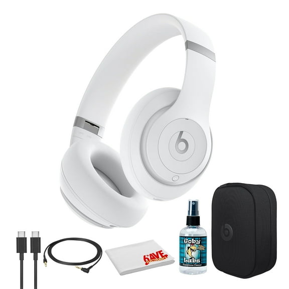 Beats by Dr. Dre Studio Pro Wireless Headphones (Matte White) Bundle