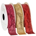 thumbnail image 6 of Offray Ribbon, Gold 7/8 inch Wired Edge Metallic Ribbon, 9 feet, 6 of 12