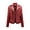 Wine, variant on Women's Casual Jacket Solid Leather Pocket Baseball Motorcycle Loose Zipper Soft Jacket Coat