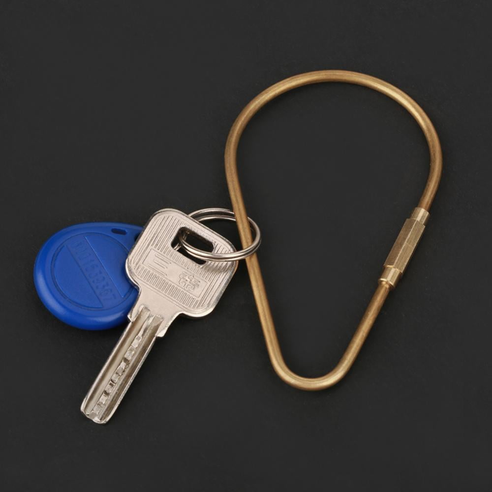 Qiilu Brass Screw Lock Carabiner Clip Hook Keychain Key Ring DIY Gift