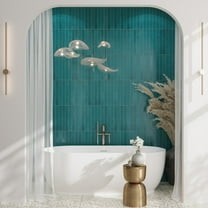 Valenza 2x16 Tropical Teal Ceramic Zellige Subway Wall Tile (10.76 sq ft/case) - 50 Pack