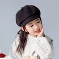 thumbnail image 4 of Lifetechs Children Beret Short Brim Newsboy Cap Autumn Winter Cap Girls Octagonal Cap, 4 of 9