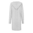 thumbnail image 5 of Lovskoo 2024 Cardigan Sweaters for Women Open Front Trendy Long Sleeve Hoodie Cable Knit Pocket Coat Oversized Winter Outerwear Tops White, 5 of 8