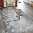 thumbnail image 2 of 3'x5' Rug for Living Room Bedroom, Gray Elephants Washable Area Rugs Non-Slip Carpet Mats, Modern Vintage Elephants Blowing Bubbles Indoor Low Pile Area Rug Runner for Kitchen, Mudroom, 2 of 8