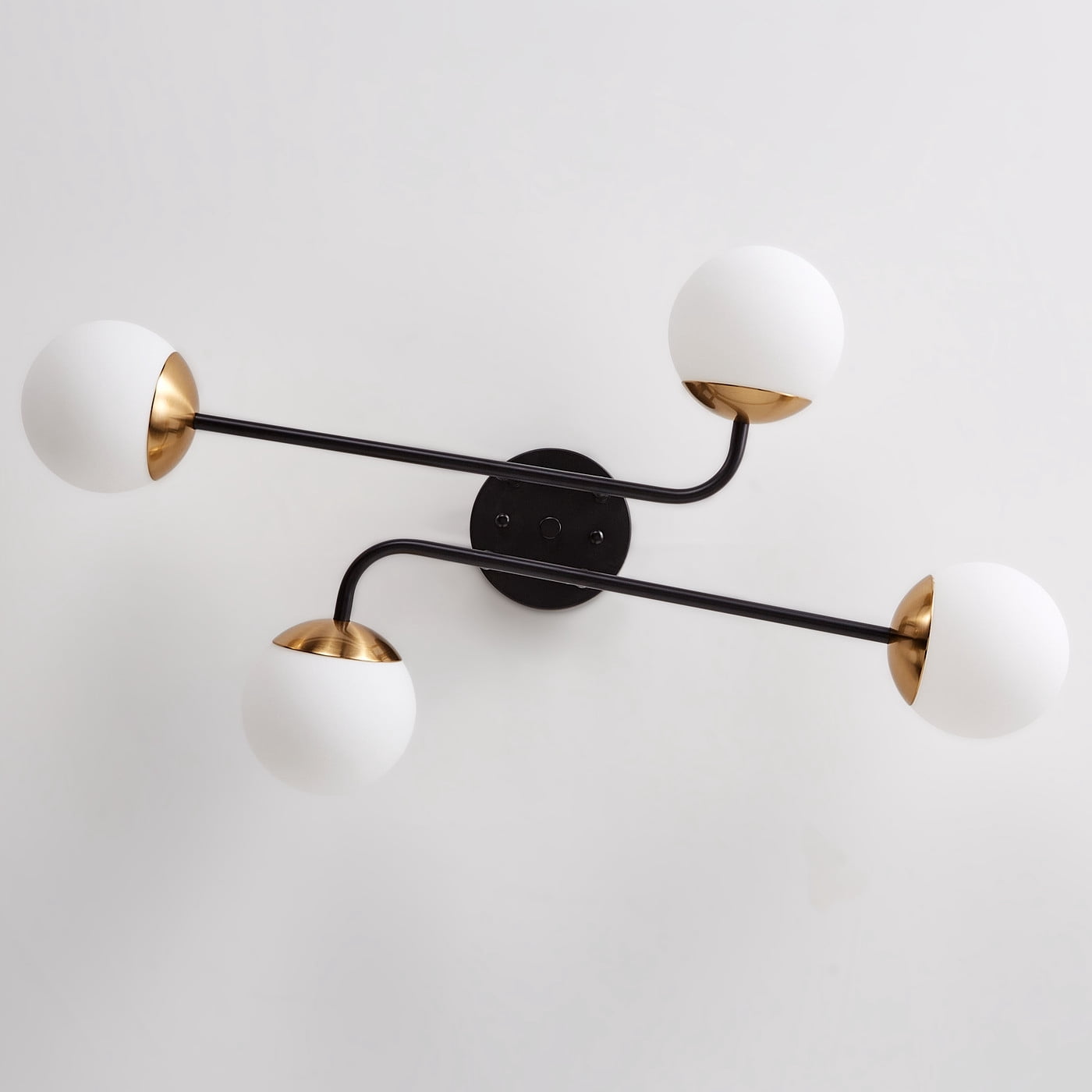 Aiwen Contemporary 4 Lights Semi Flush Mount Ceiling Lamp With Glass Opal Shade