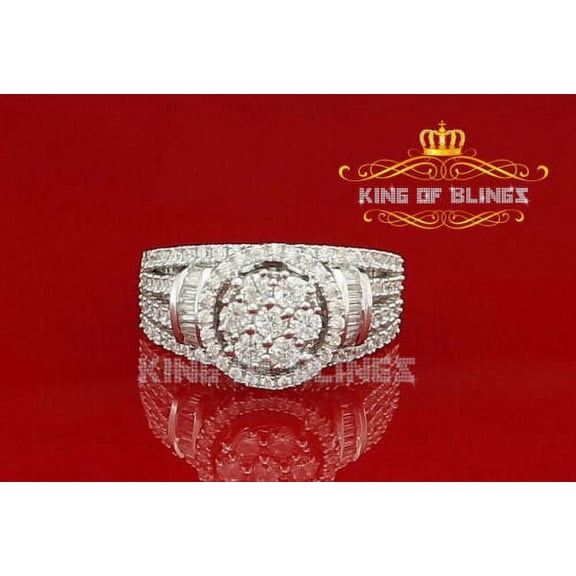 King of Bling's 4.00ct White Silver Cubic Zirconia Round Adjustable Men's Ring From SZ 9 to 11