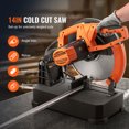 thumbnail image 2 of SKYSHALO Chop Saw, 14"/355mm Blade Diameter Cut Off Saw, 2800W 1200RPM Steel Cutting Machine, 0-45° Adjustable Dry Cut Chop Saw, Cam-Lock Handle, For Quick & Accurate Miter Angles, Corded, 2 of 9