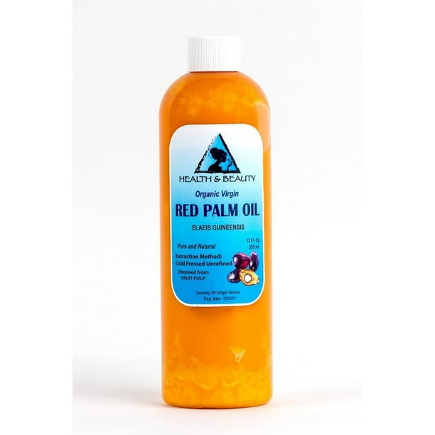PALM OIL "RED" EXTRA VIRGIN UNREFINED ORGANIC CARRIER COLD PRESSED PURE 12 OZ